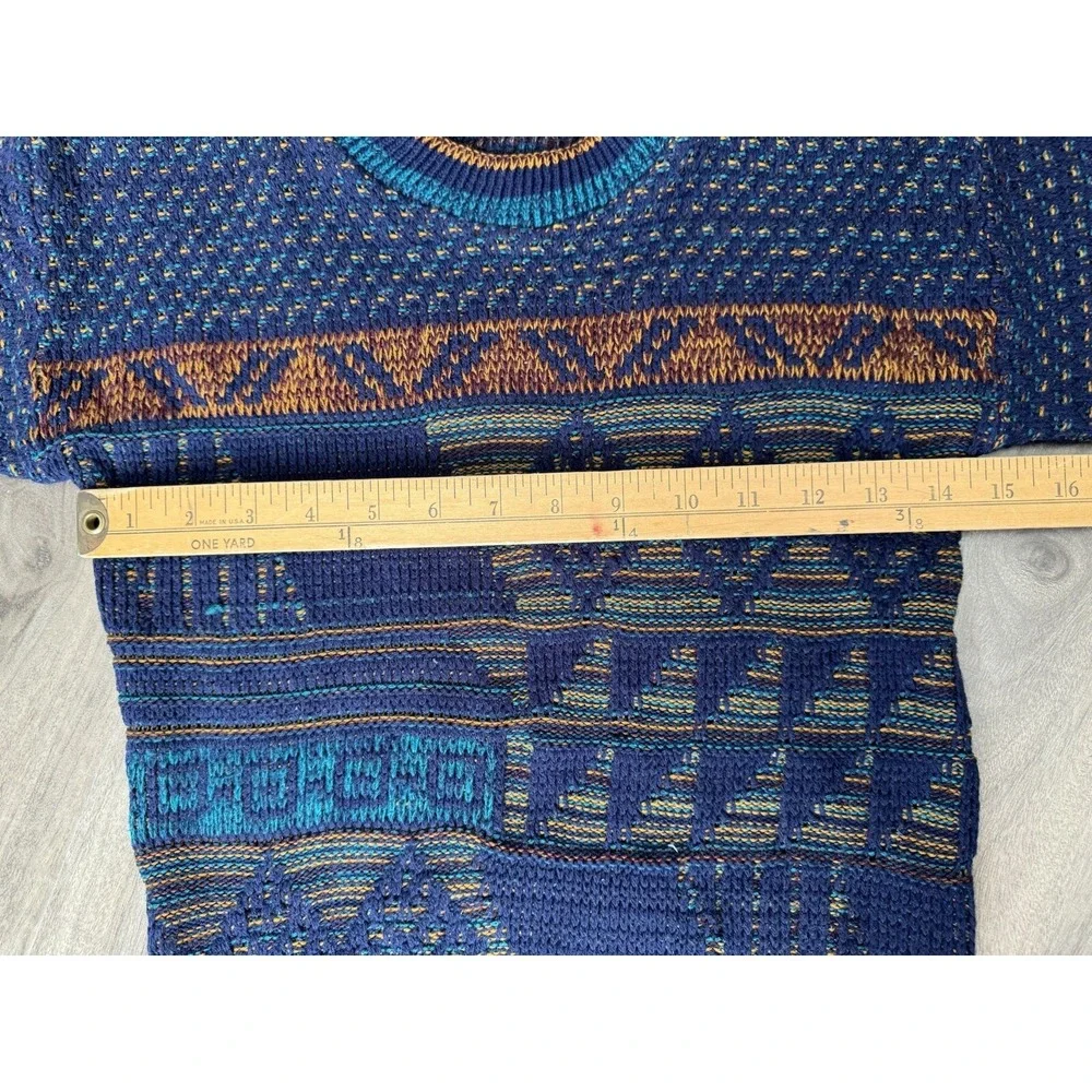 90s Style Geometric Abstract Knit Pattern Pullover Kid Sweater *Read Description